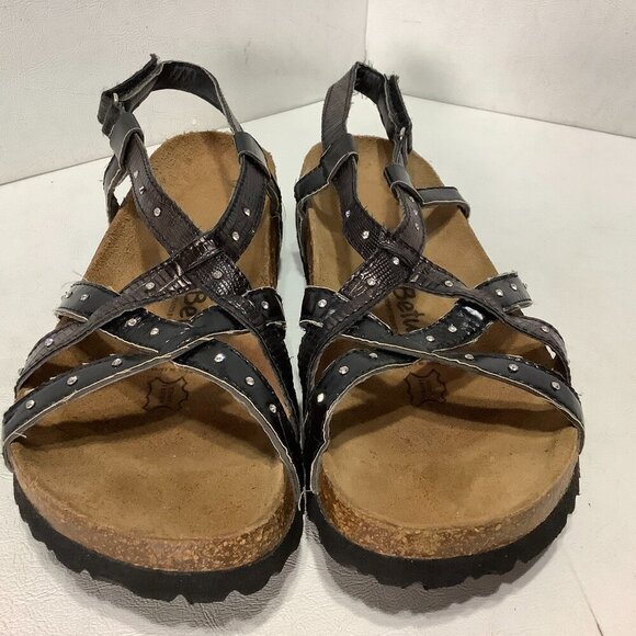 Birkenstock Betula Rhinestone Strappy Studded Sandals EU Size 41 Narrow Black - Picture 6 of 12